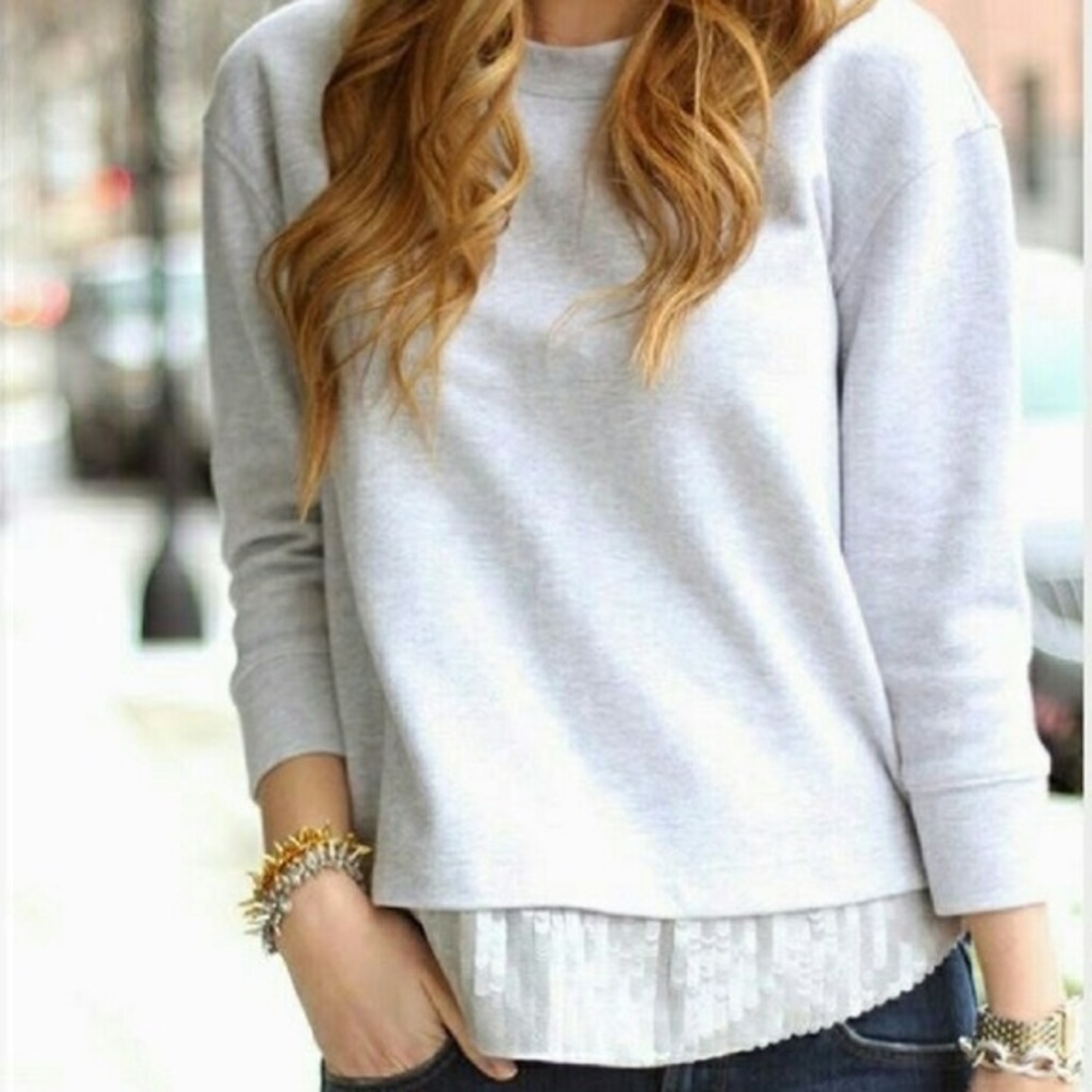 NWOT J. Crew sequin trimmed sweatshirt